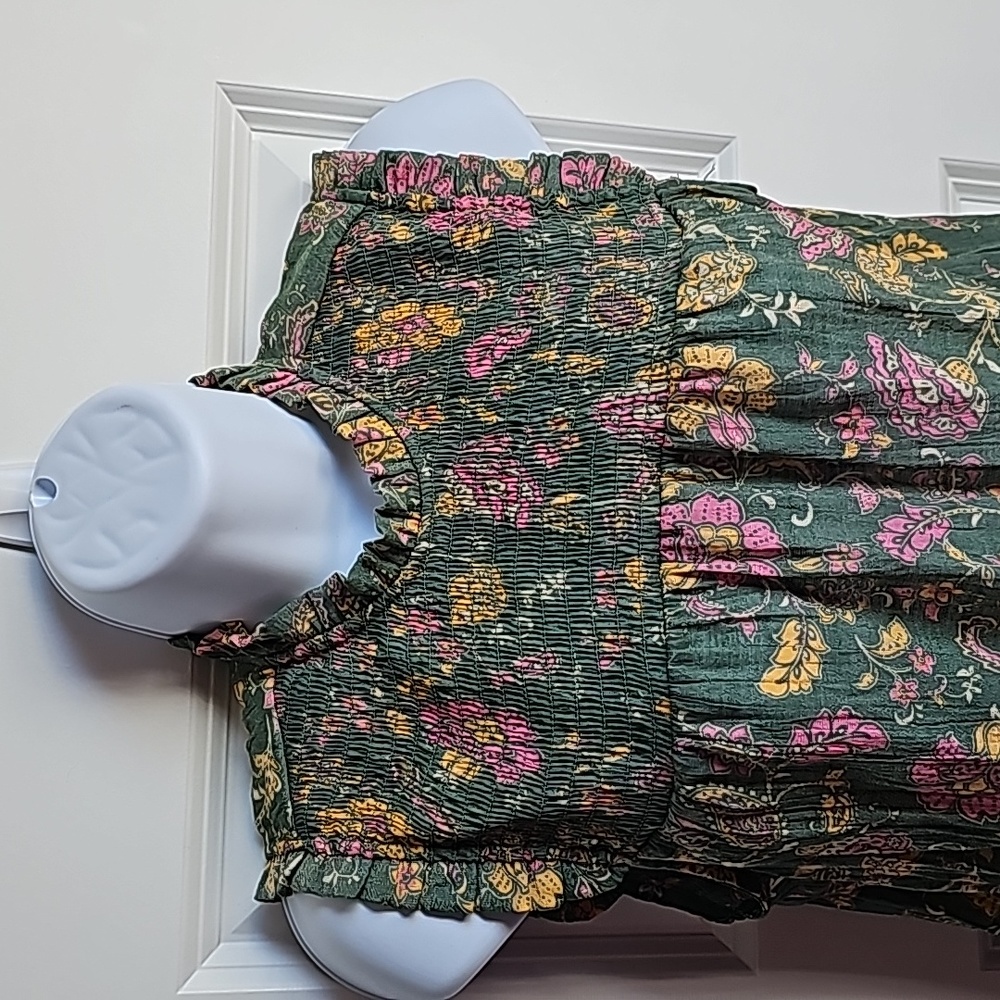 Nanette Lepore Sage Prairie Green Ruffled Smock Blouse in Women's Size Small EUC - Picture 3 of 9